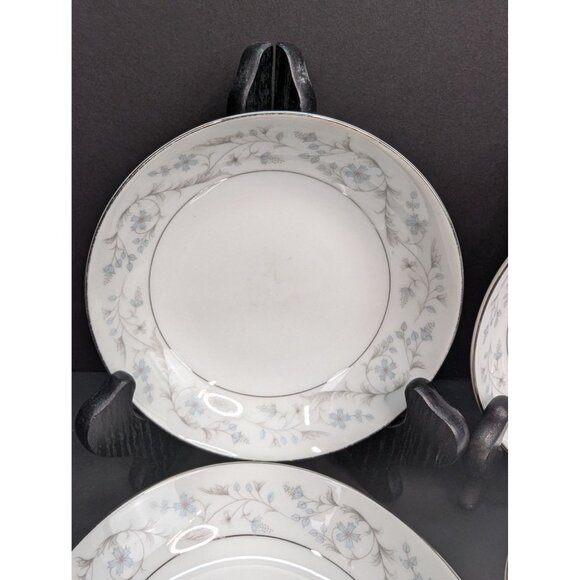 Fine China Fairlawn 8603 Floral Design Platinum Rim 5 1/2" Berry Bowl Set of 4 - Picture 1 of 10
